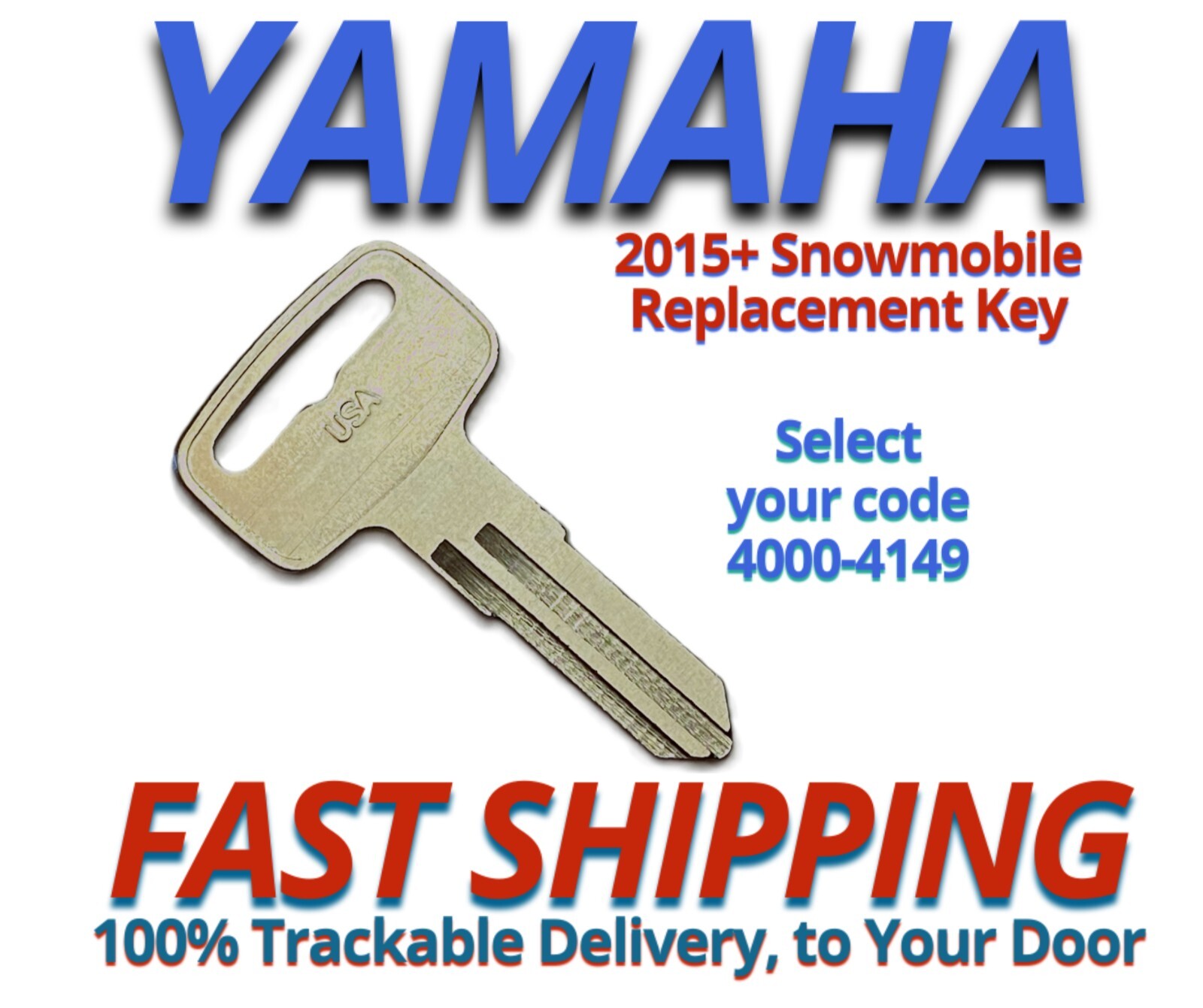 Yamaha Snowmobile Keys 2015+ Sled Key Replacement Cut to your Code 4000-4149