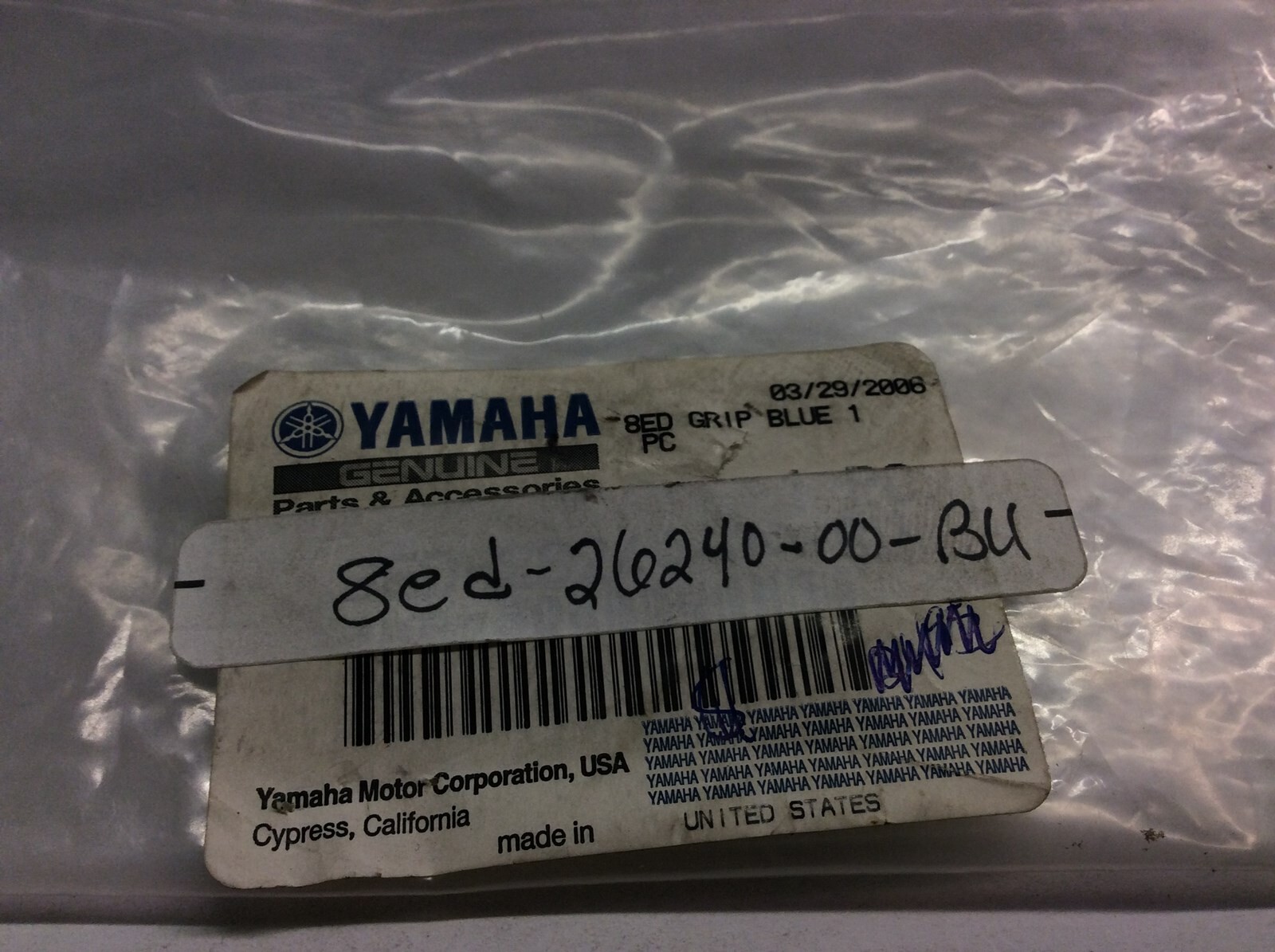 Yamaha Grip 8ED-26240-00-BU New OEM Heated Blue Grip 2001 SX500 SX600 SX700