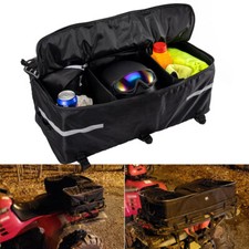 Upgraded ATV Rear Seat Bag Storage Bag w/Cushion For Yamaha Polaris Artic Cat