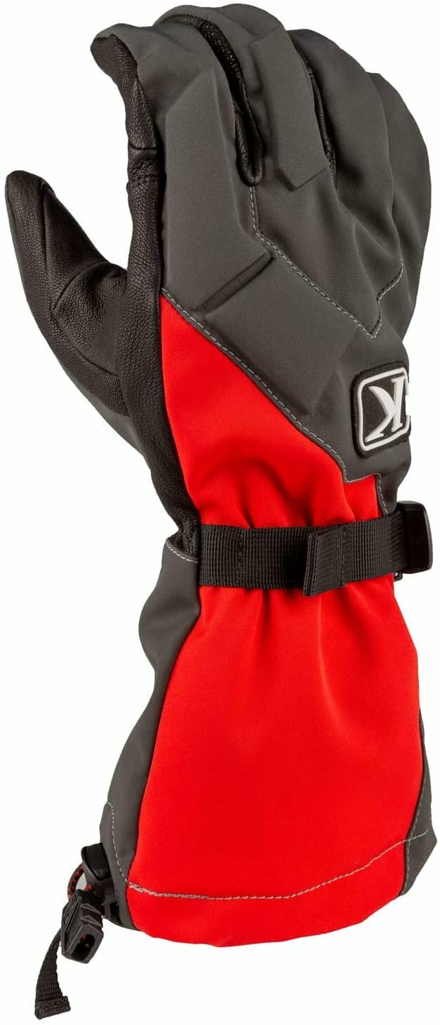 KLIM Togwotee 16′ Men’s Ski Snowmobile Gloves (High Risk Red – Asphalt, 3XL)