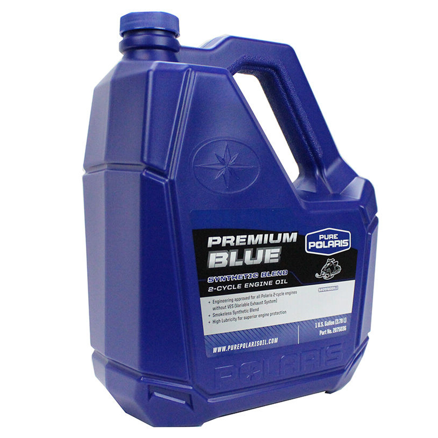 Polaris Snowmobile OEM Blue Synthetic Premium 2-Cycle Oil, 1 Gallon, 2882202