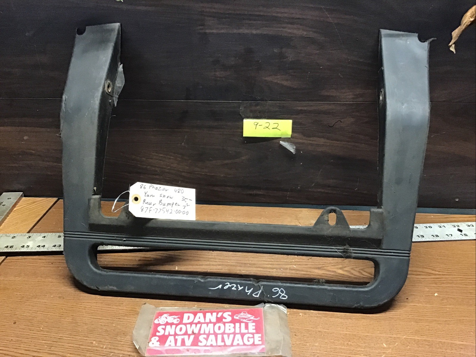 Bumper Rear # 87F-77542-00-00 Yamaha 1986 Phaser 480 Snowmobile (2-2)