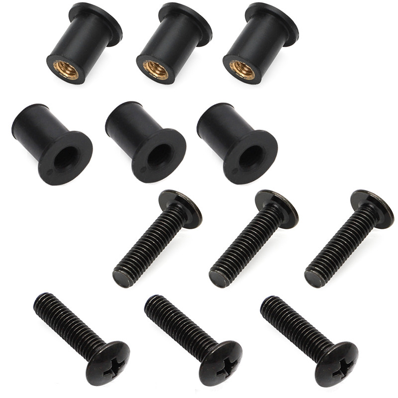 12x Windshield Screw&Nut Kit For Yamaha Snowmobile 90150-05024-00 90179-05523-00