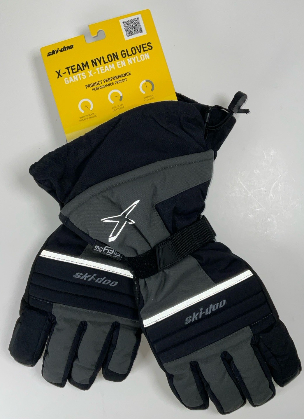 NWT Men’s Ski-Doo X-Team Nylon Gauntlet Snowmobile Gloves – Black – XL