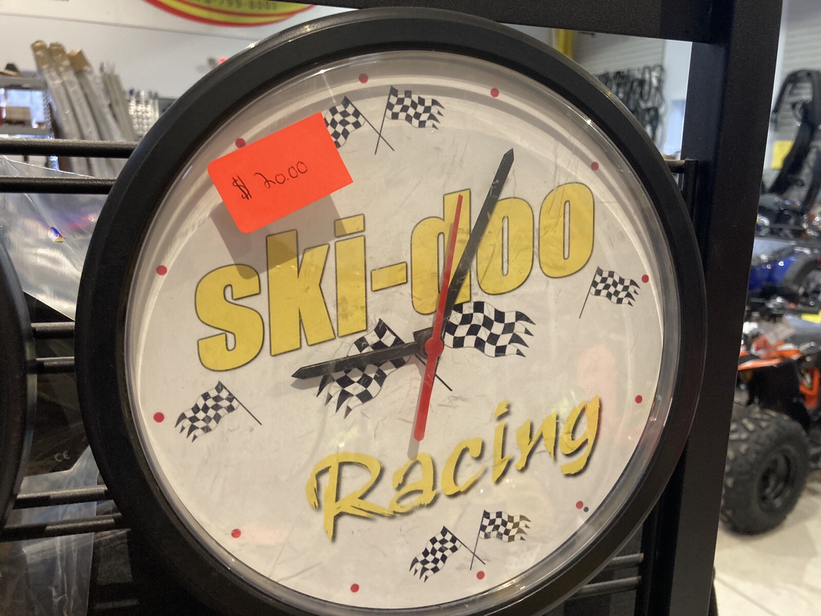 Ski-Doo SkiDoo Racing New 10 Inch Diameter Hard Plastic Wall Clock