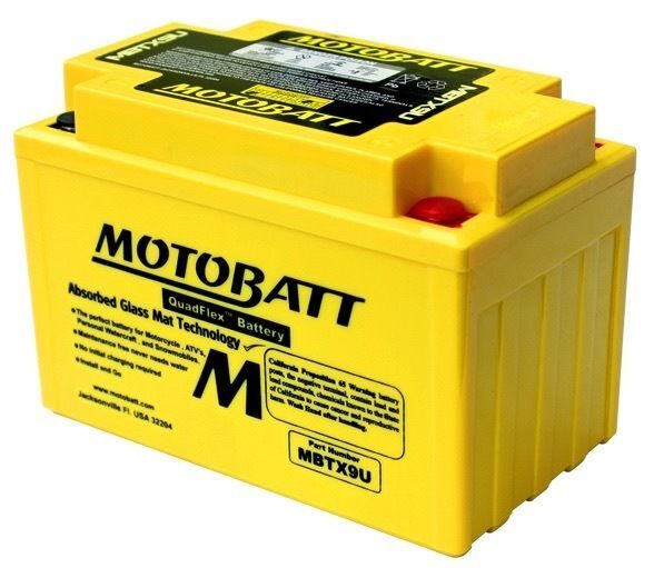 Motobatt MBTX9U AGM Powersport Battery 12V 160CCA- Motorcycle ATV Snowmobile UTV