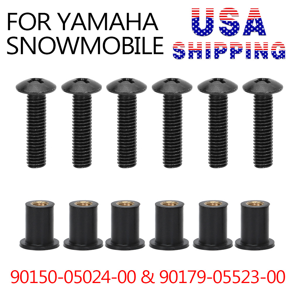 Windshield Screw Nut Kit for Yamaha Snowmobile 90150-05024-00 & 90179-05523-00