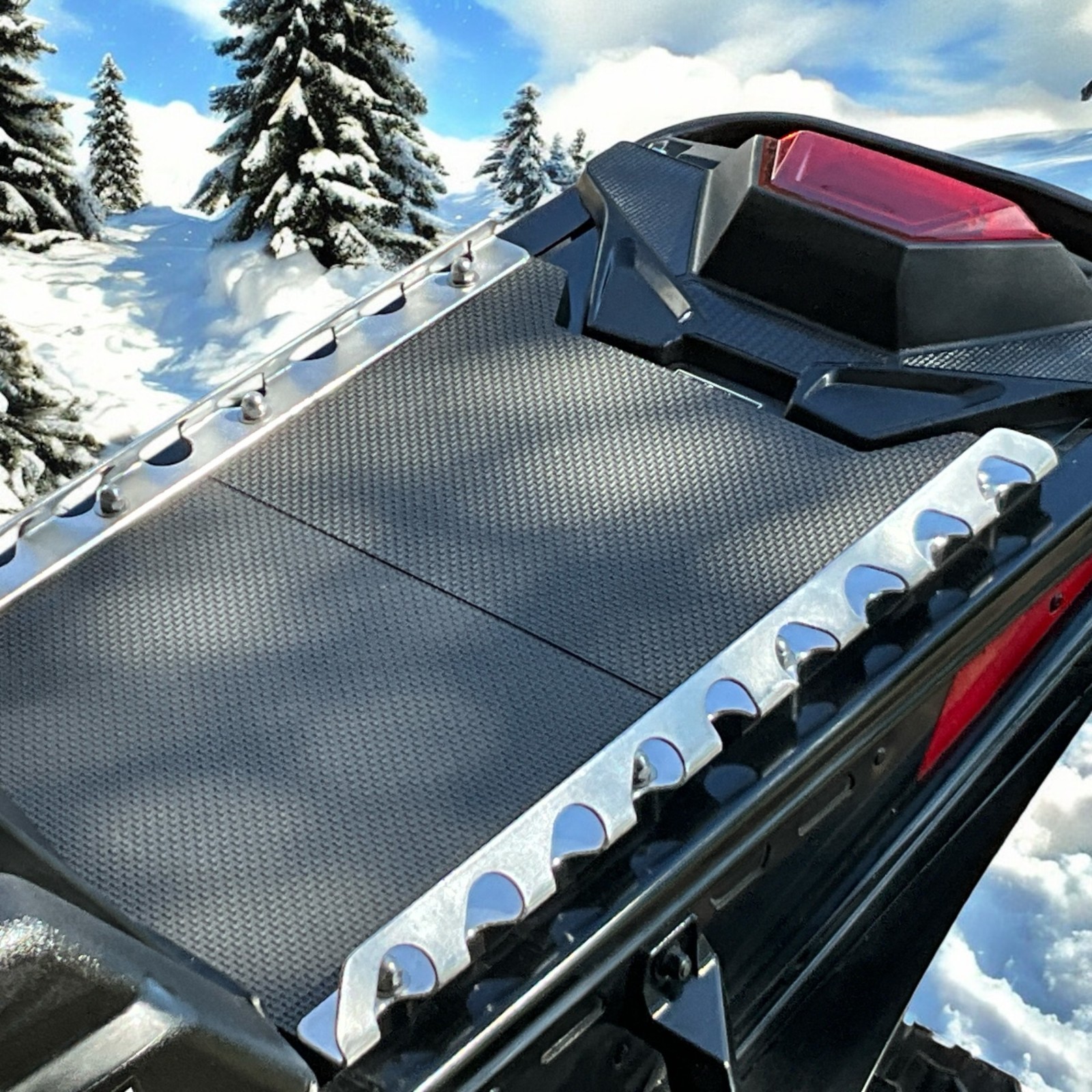 POLARIS SNOWMOBILE REAR TUNNEL STORAGE CARGO UTILITY RACK  1LB. 1 0Z. (Aluminum)