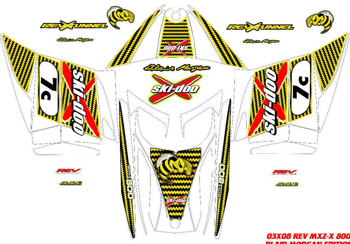 SKI DOO SNOWMOBILE REV BLAIR MORGAN 03 FACTORY REPRODUCTION DECAL KIT
