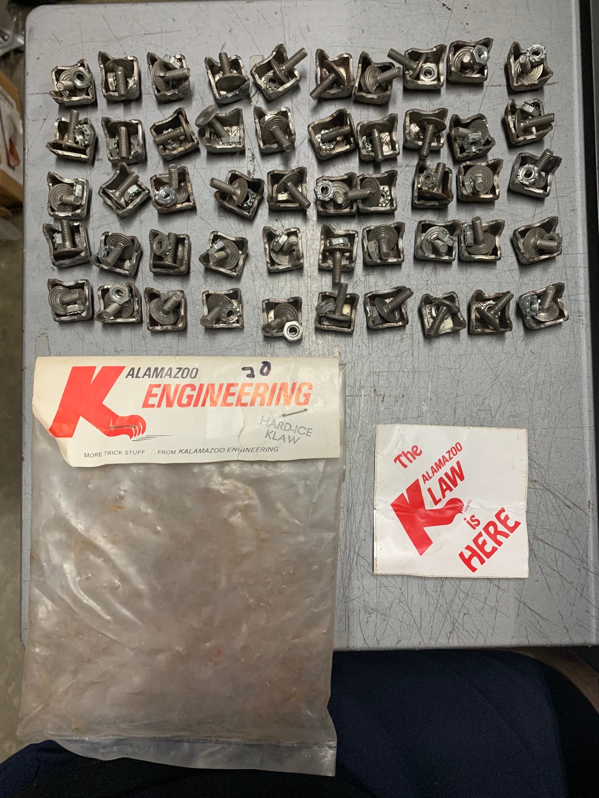 NOS VINTAGE KALAMAZOO KLAWS SNOWMOBILE CLEATS -BAG OF ~ 50