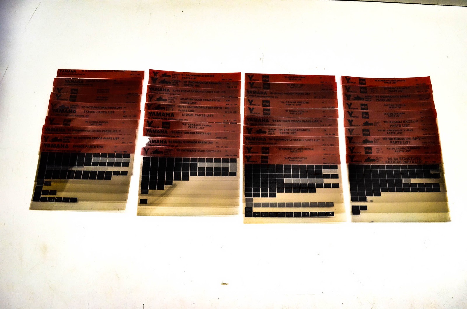 OEM Yamaha Snowmobile 1980-1985 Microfiche Lot Of 40