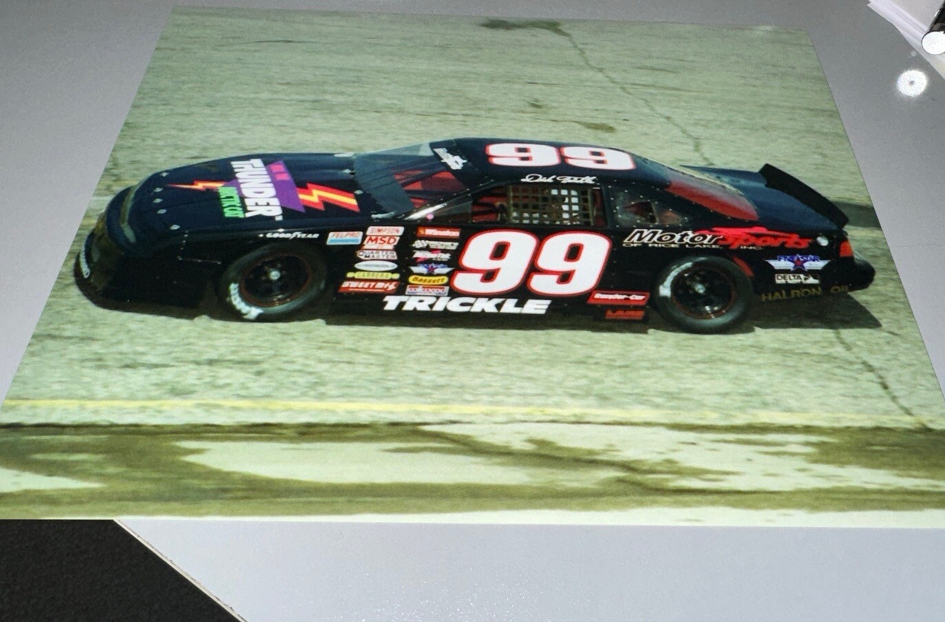 1993 Dick Trickle #99 Artic Cat Slinger 8×10 Action Photo short track Car