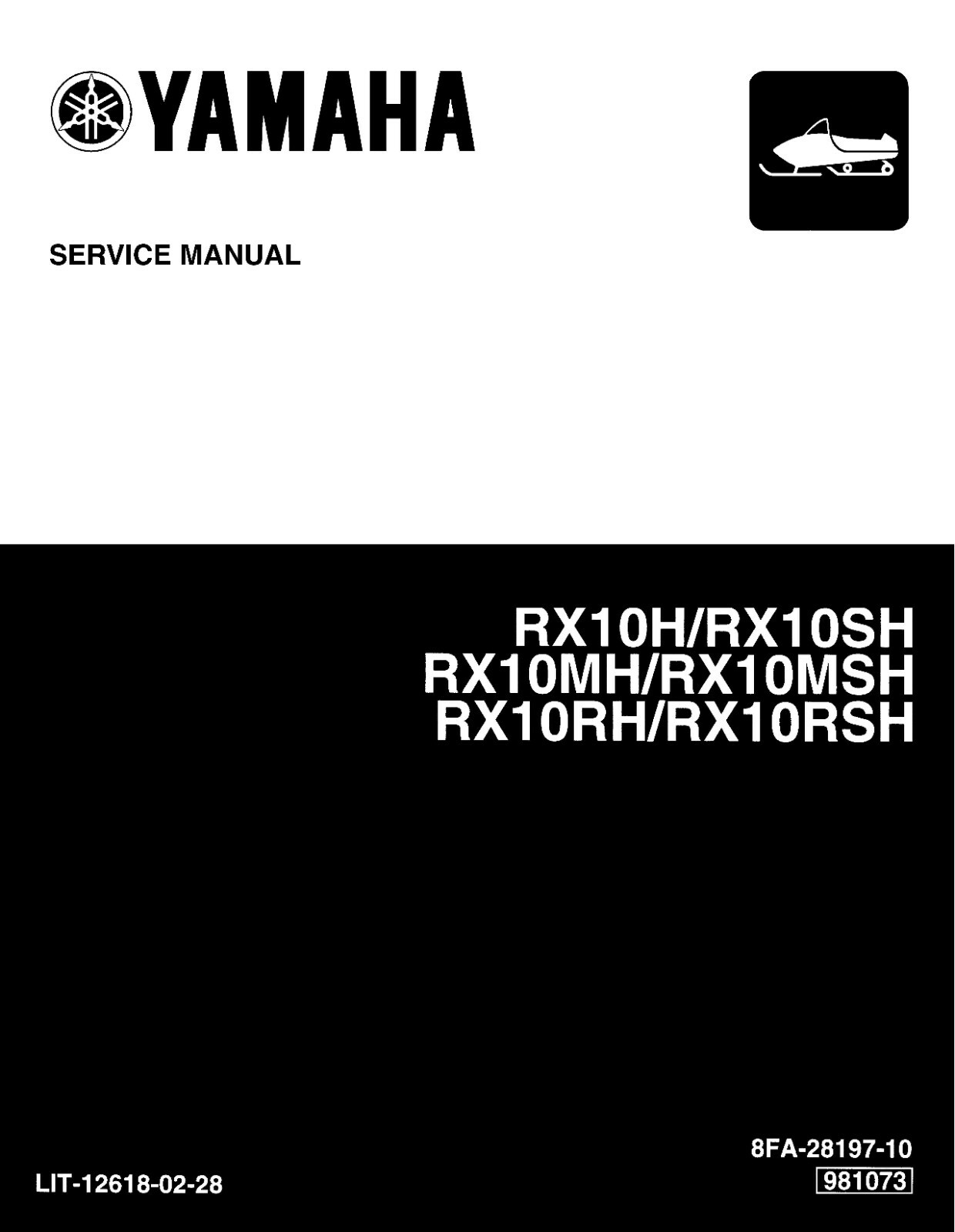 Yamaha snowmobile service manual 2005 RX10MK & RX10MSK