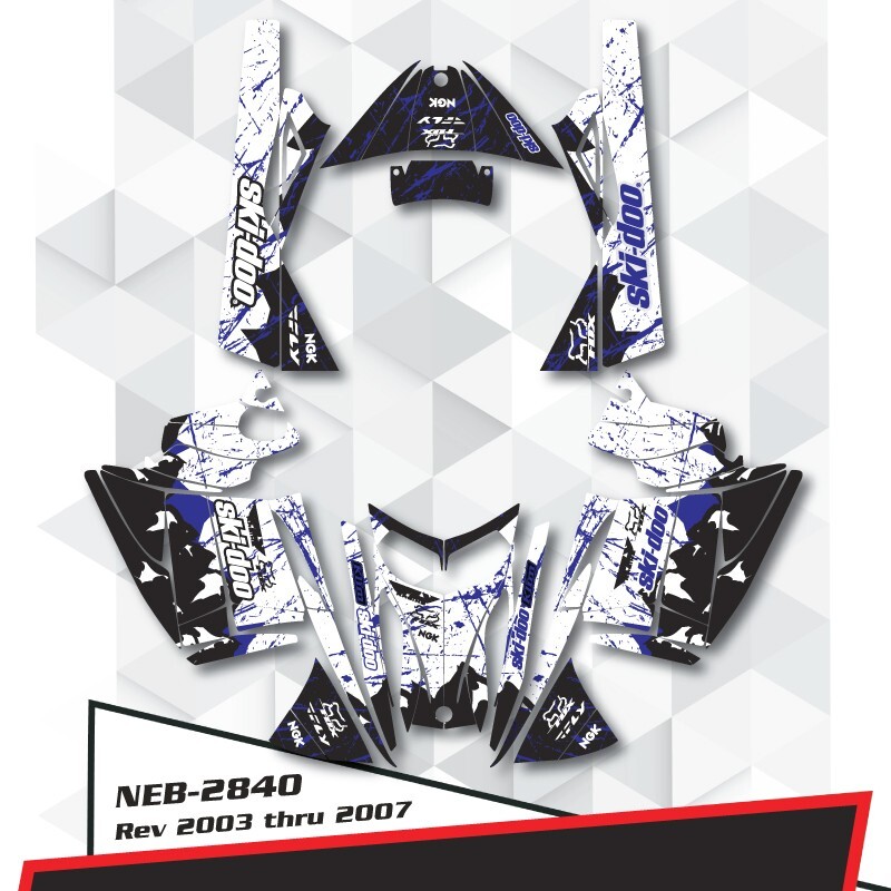GRAPHIC DECALS STICKERS WRAP KIT FOR SKI-DOO REV MXZ SUMMIT GTX 03-07 NEB-2840