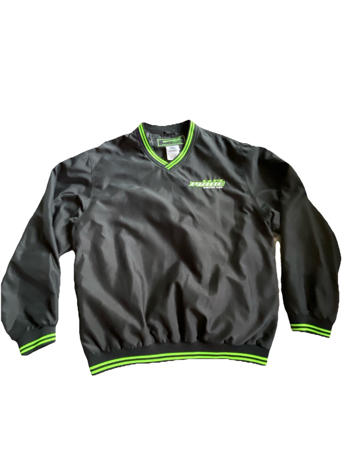 Articwear By Artic Cat Cat’s Pride Black Green Pullover Wind Jacket Sz M EUC
