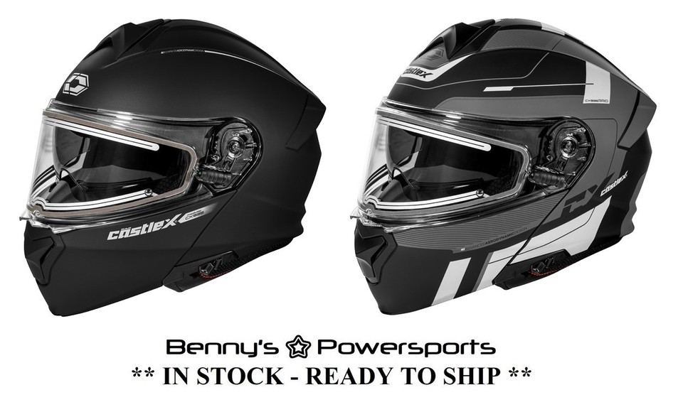 Castle X CX935 Snowmobile Helmet Modular Electric Shield w Inner Sun Shield