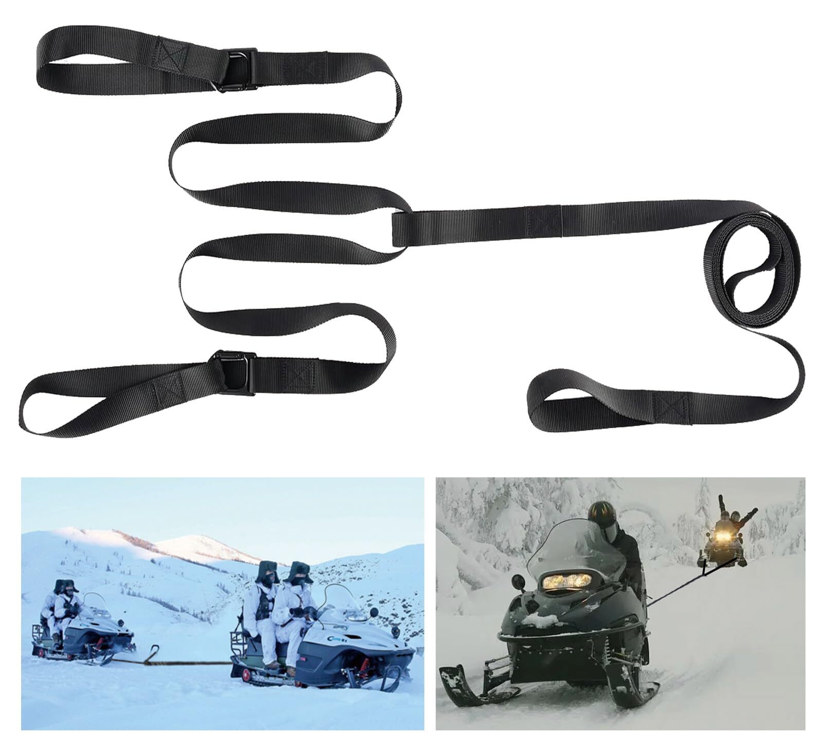 Heavy Duty Snowmobile Tow Straps Long Reinforced Emergency Gear ATV Tow Rope …