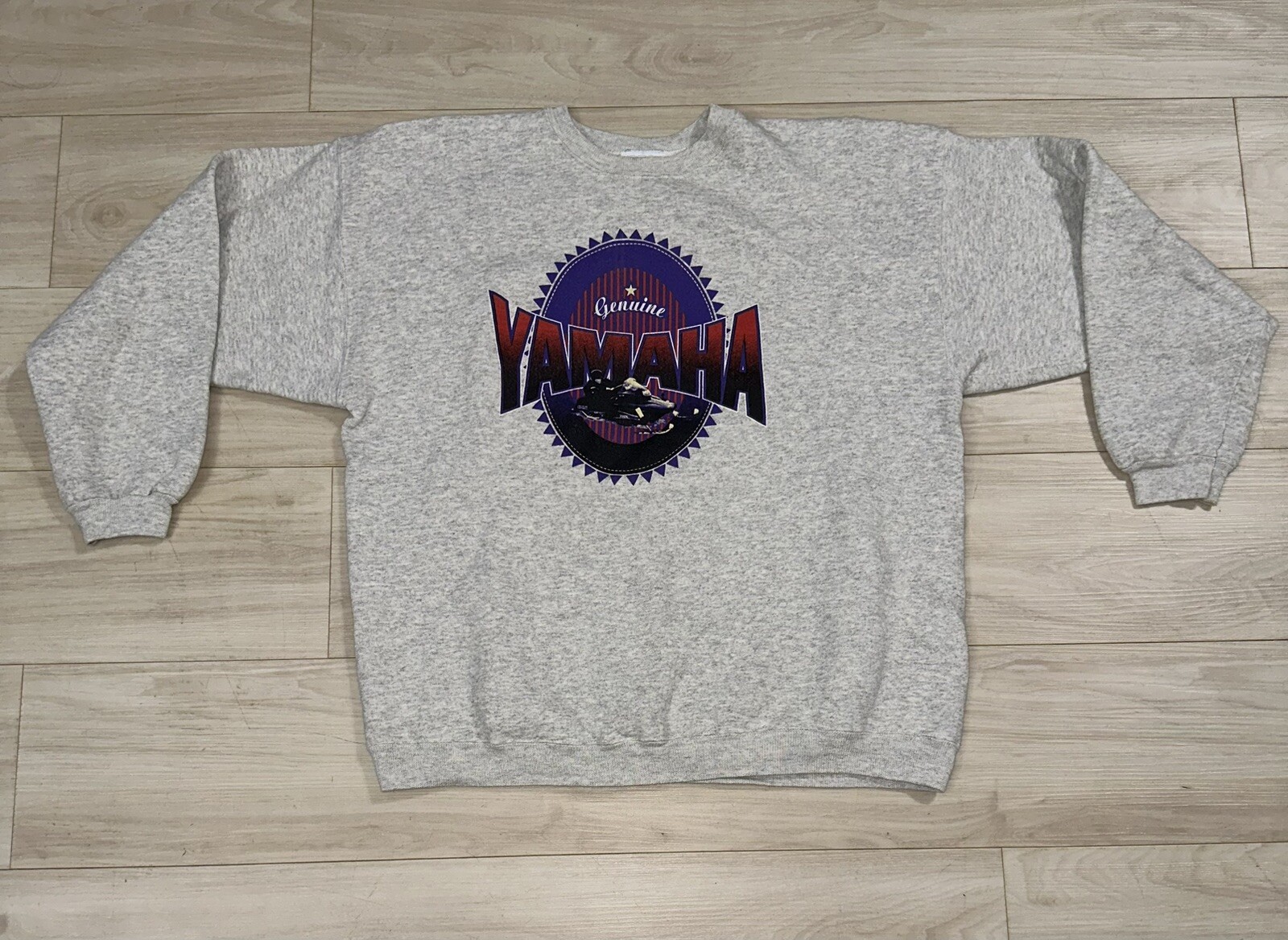 VTG 90s Yamaha Snowmobile Sweatshirt Adult XL Gray Xtreme Power Print