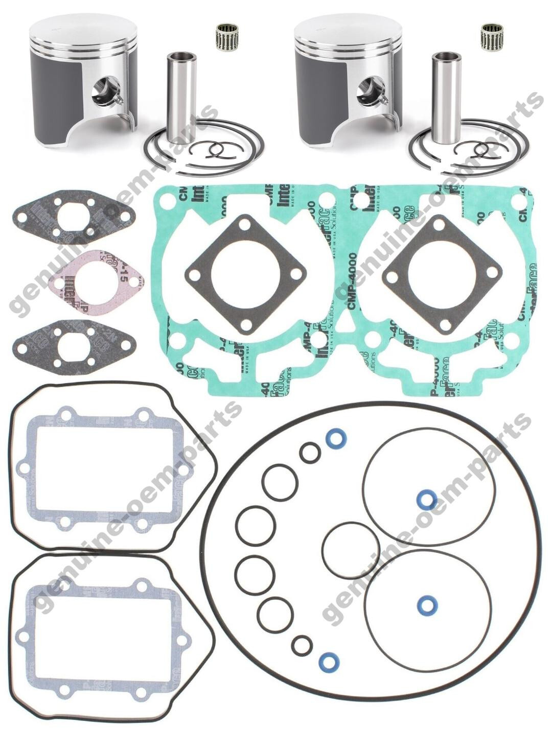 2003 Ski-Doo MXZ Rev 600 HO Dual Ring Pistons Top End Rebuild Kit 72mm Std Bore