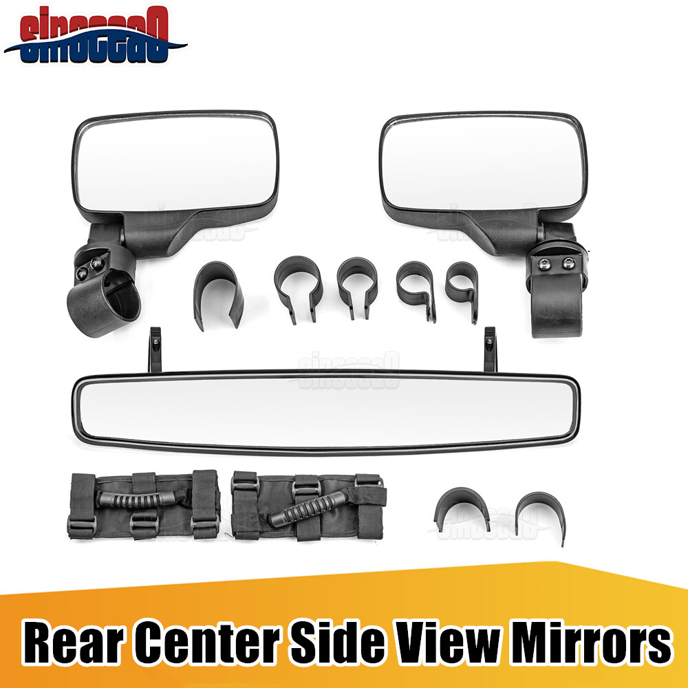 Roll Bar Side Centre Rear Mirrors W/Handle For Artic Cat Wildcat Sport Prowler
