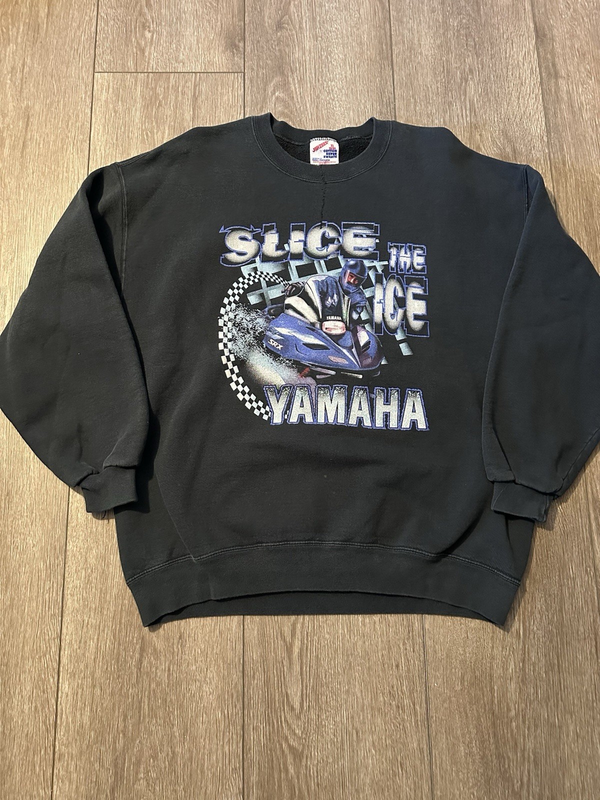 Vintage 90s Yamaha Snowmobile “Slice the Ice” Crewneck Sweatshirt Mens L Made US