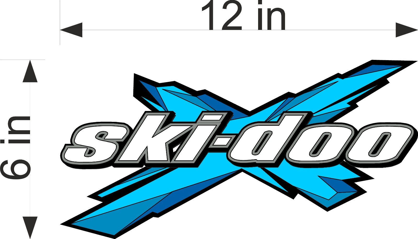 SKI-DOO X / BLUE / 12″ Vinyl Graphic / Snowmobile Decal