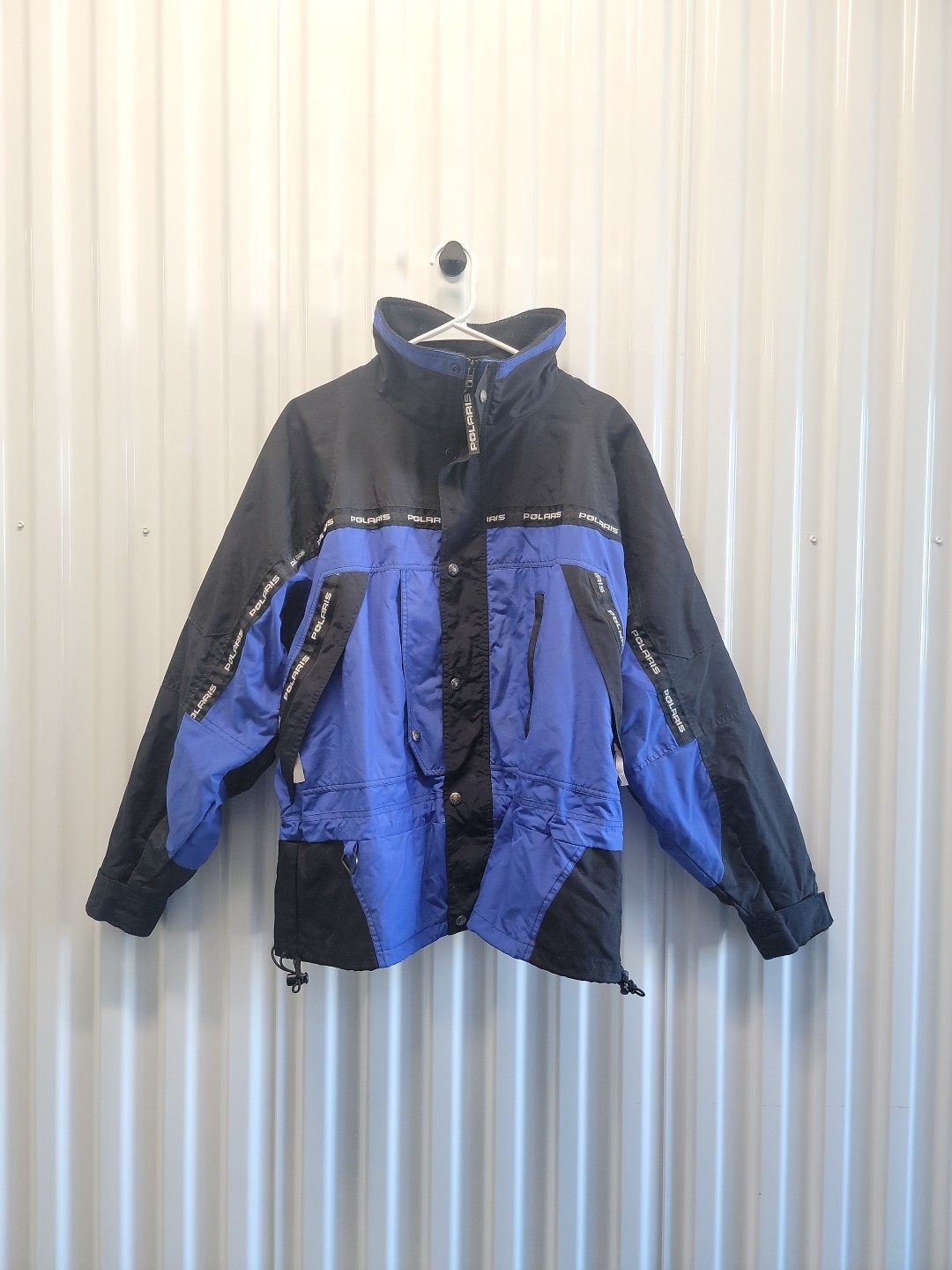 POLARIS Snowmobile Blue Black Waterproof Jacket Mens L EUC U89