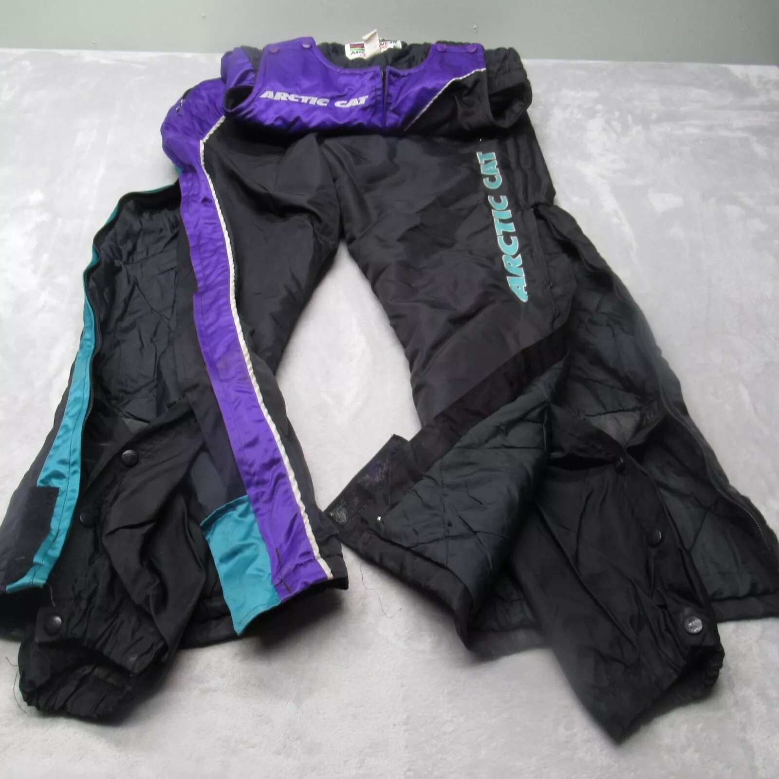 Vintage Artic Cat Snowmobile Pants Mens Medium Purple Black Articwear Catillac