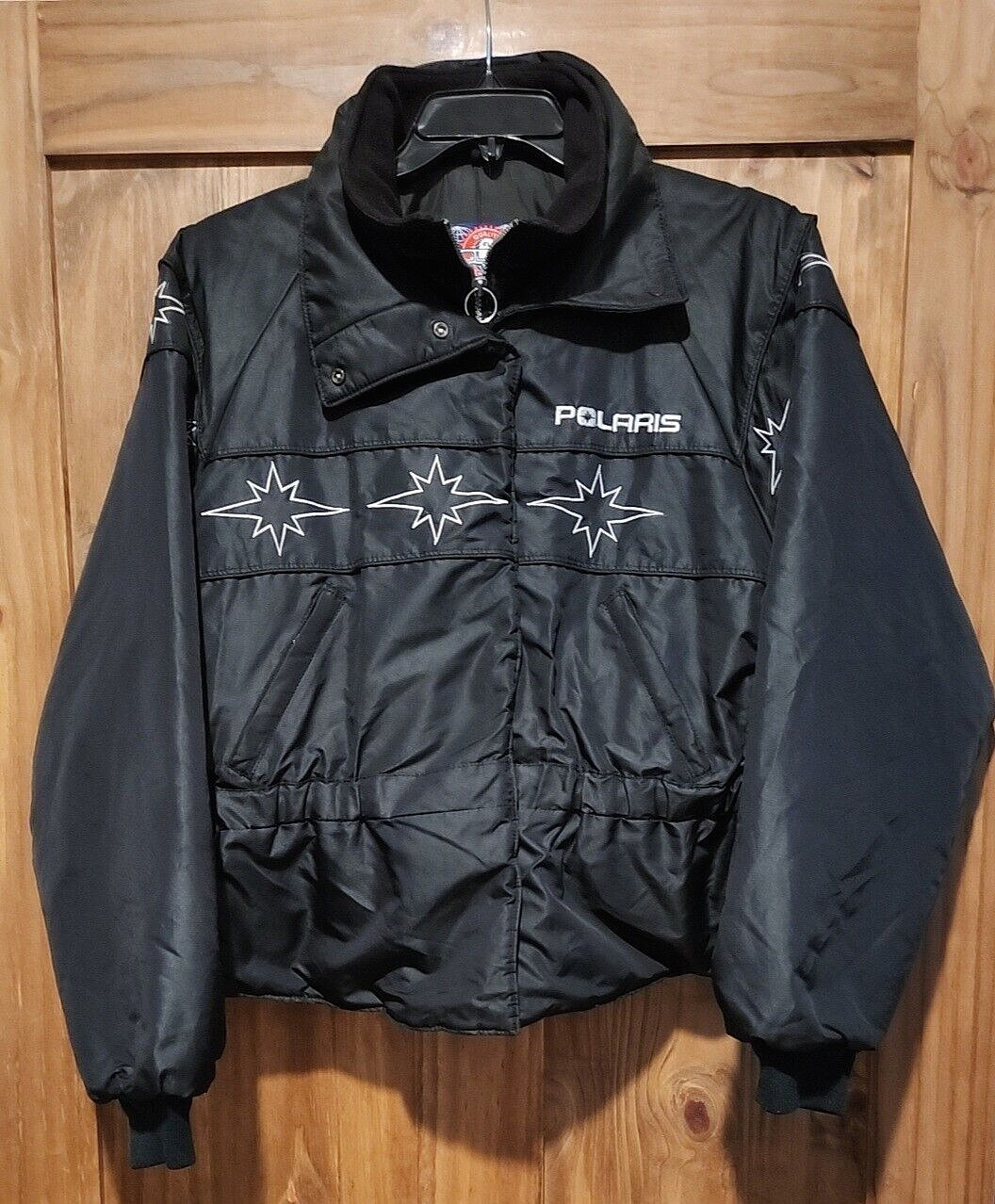 Polaris Snowmobile Jacket Mens L? Thinsulate Ski Logo USA Black