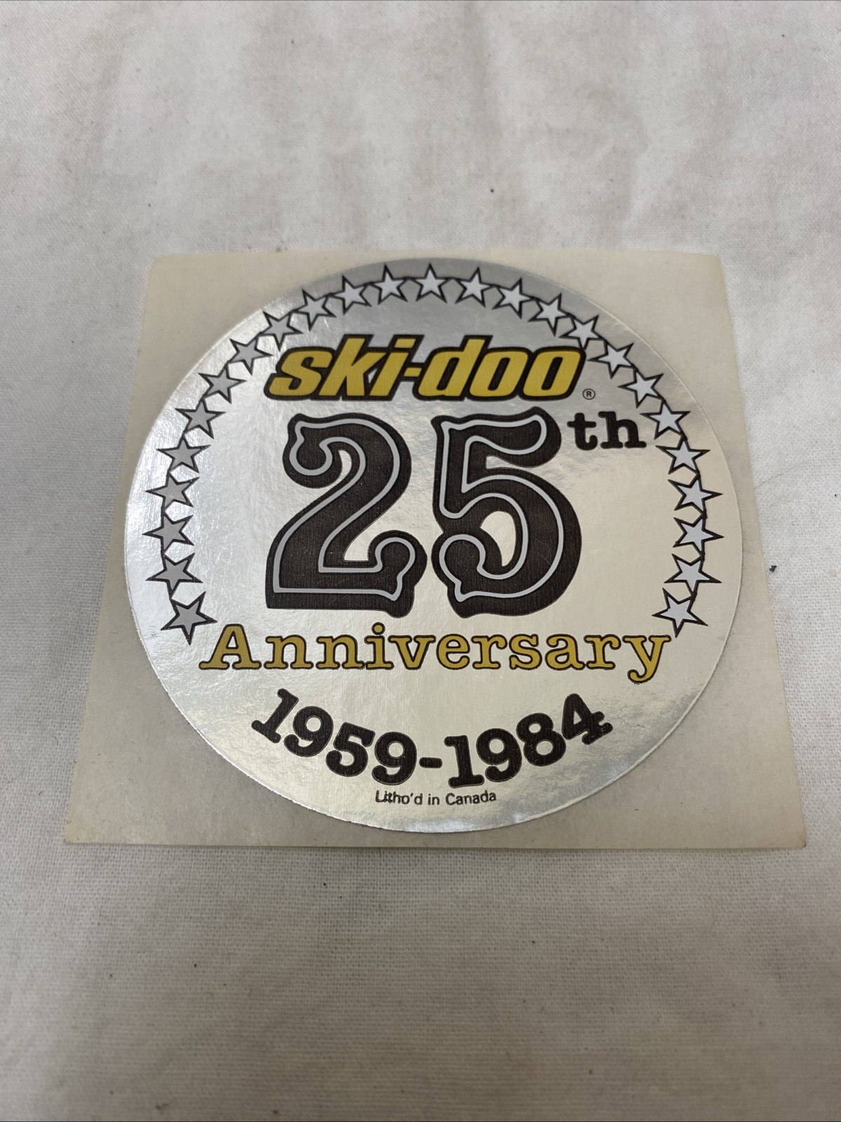 Vintage snowmobile ski Doo sticker 25 Anniversary 1959-1984 Original