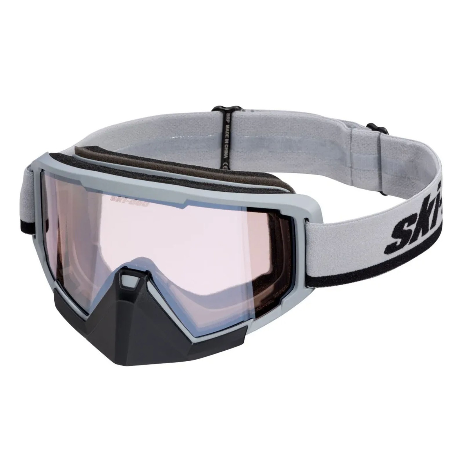 Ski-Doo Trench Snowmobile Goggles Snocross Anti Fog/Scratch Non-Slip Strap Grey