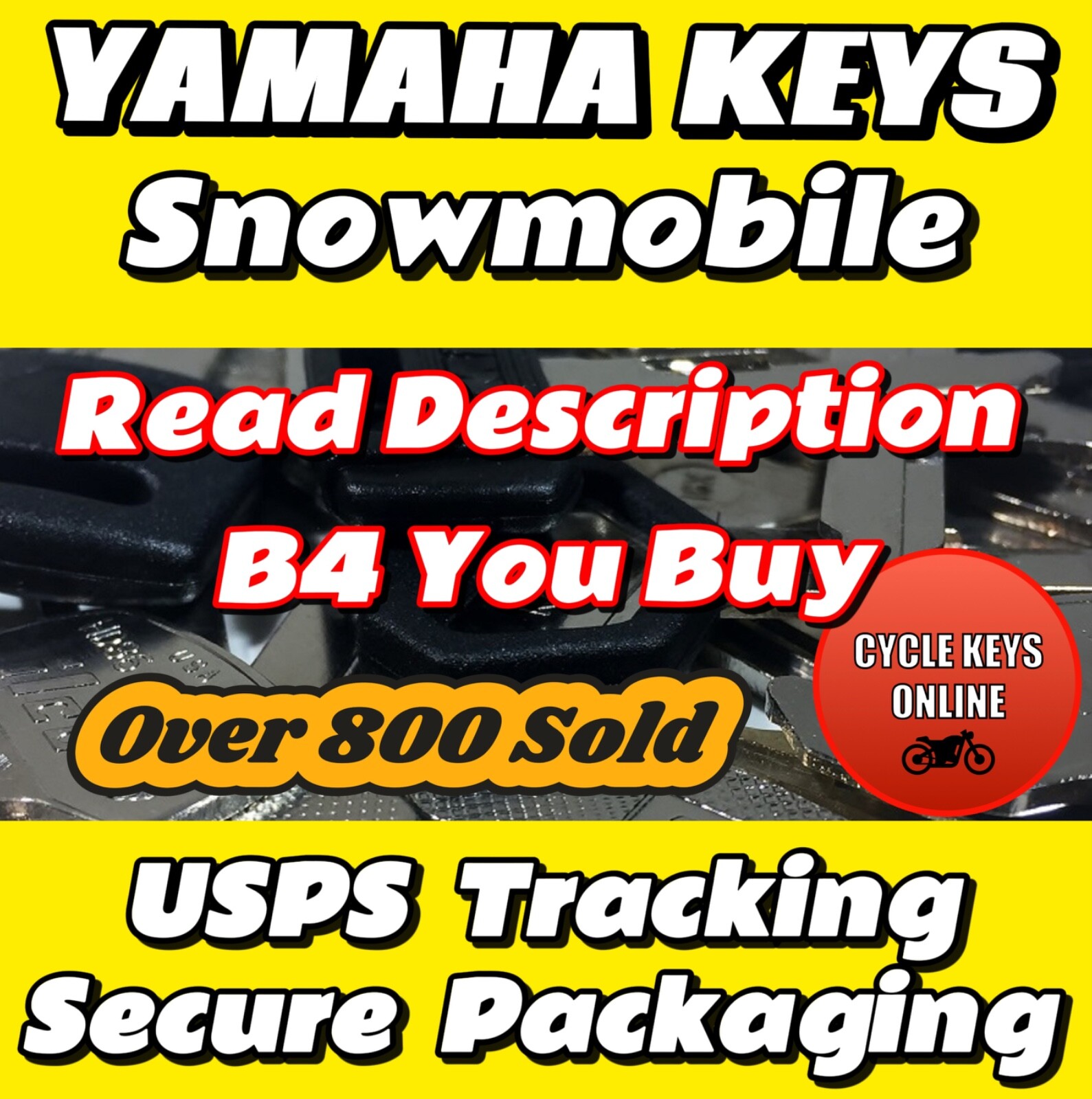 Yamaha Snowmobile Keys Cut to Code Key READ DESCRIPTION B4 YOU BUY‼️