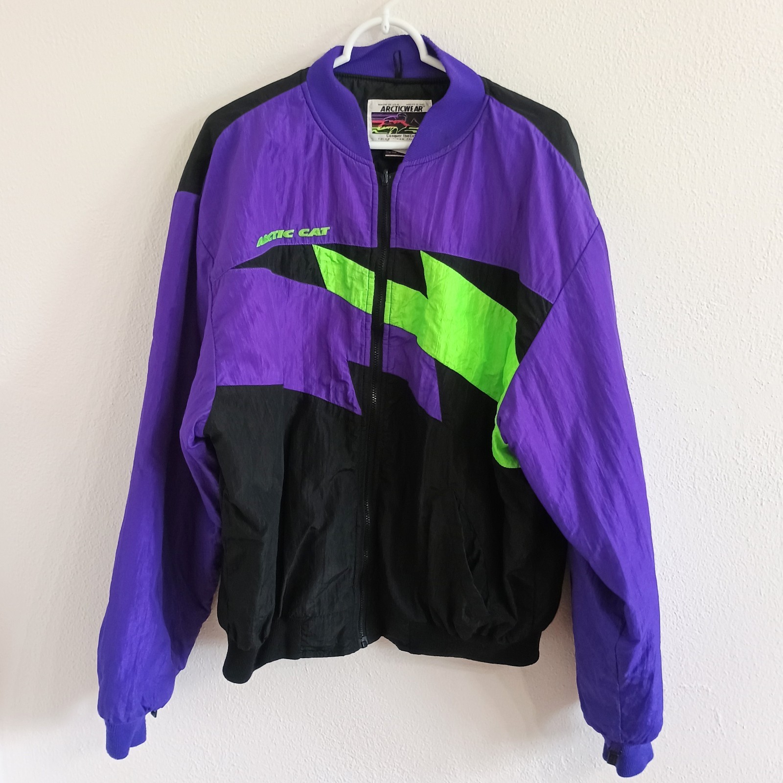 Vintage 90s Artic Cat Articwear Snowmobile Jacket Thinsulate Neon Womens XL