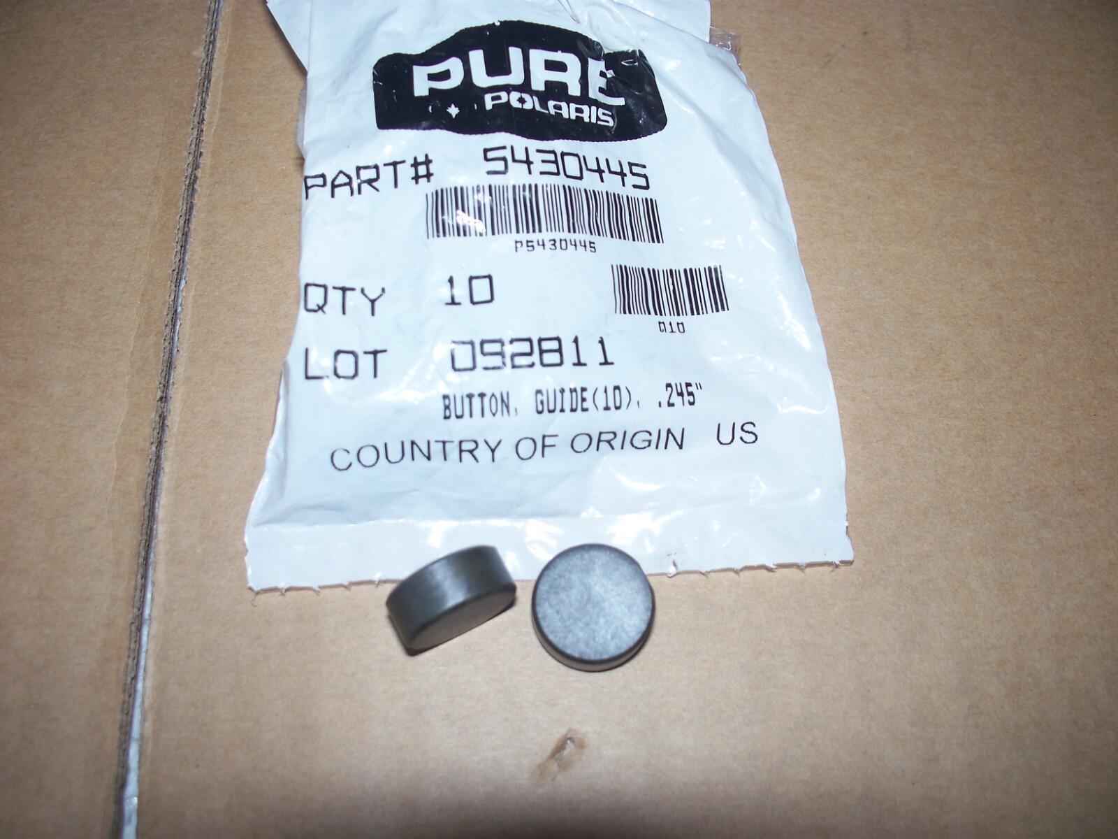 Polaris Snowmobile Primary Drive Clutch Guide Button Lot of 2 NEW OEM 5430445