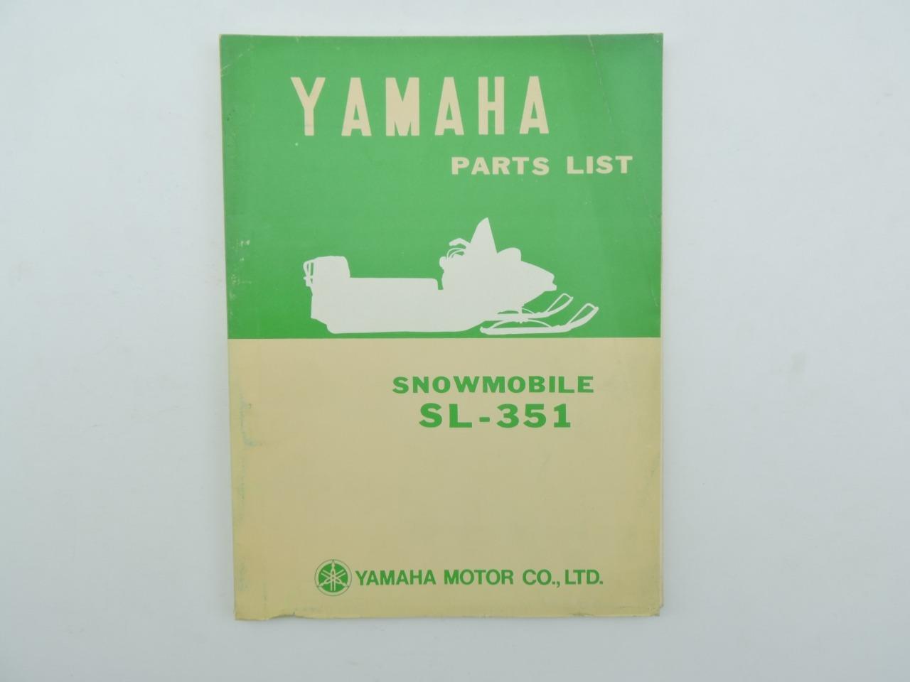 Yamaha Snowmobile Parts List SL-351 1968 B15375