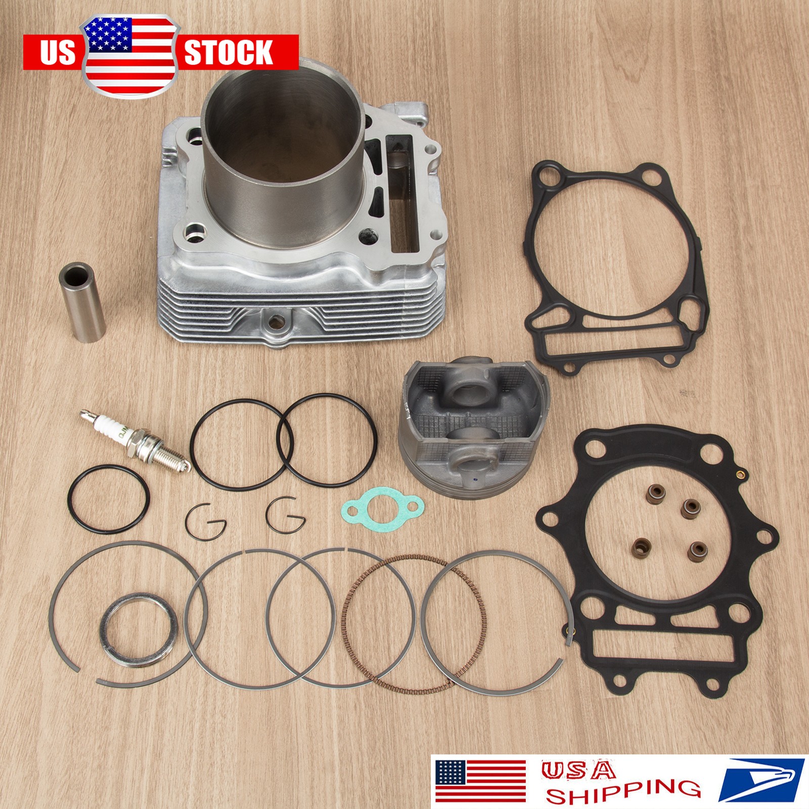 New Top End Rebuild Kit Cylinder Jug Piston Ring Gasket Fits 02-08 Artic Cat 375