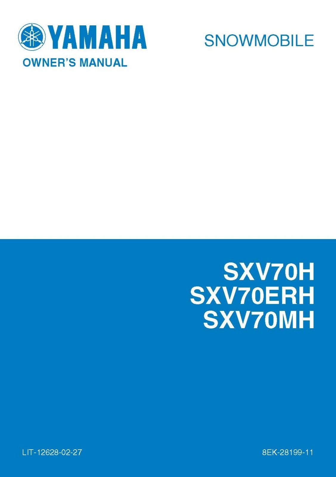 Yamaha Snowmobile Owners Manual Book 2003 SX Viper Mountain (SXV70MH)