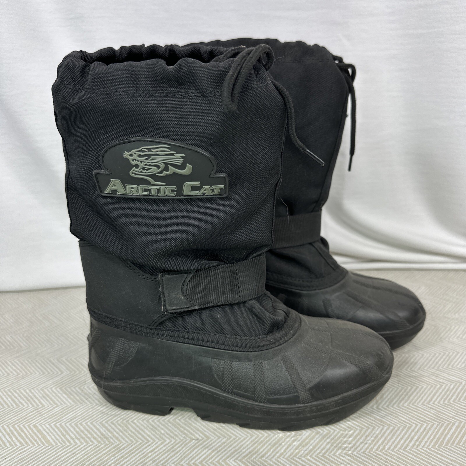 Artic Cat Insulated Snowmobile Snow Boots Youth 4 Removable Liner Black Winter