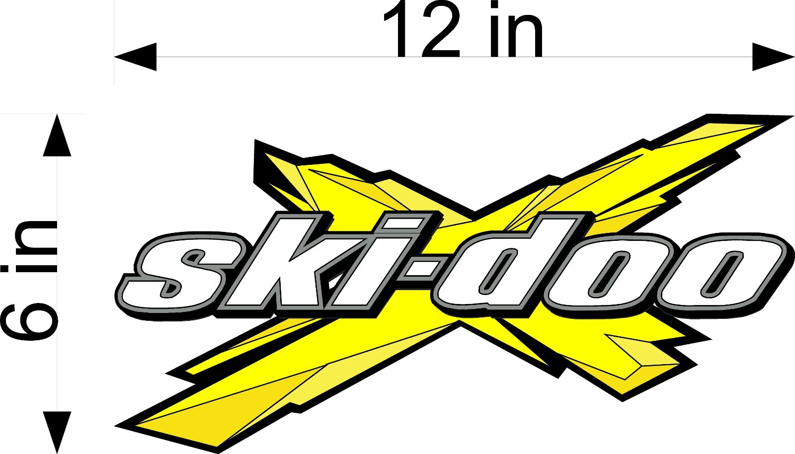 SKI-DOO X / YELLOW / 12″ Vinyl Graphic / Snowmobile Decal