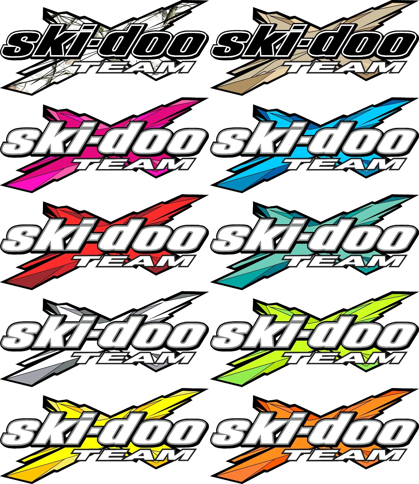 SKI-DOO TEAM X  Decal / Vinyl Snowmobile Graphic, Car, Truck, Trailer Sticker