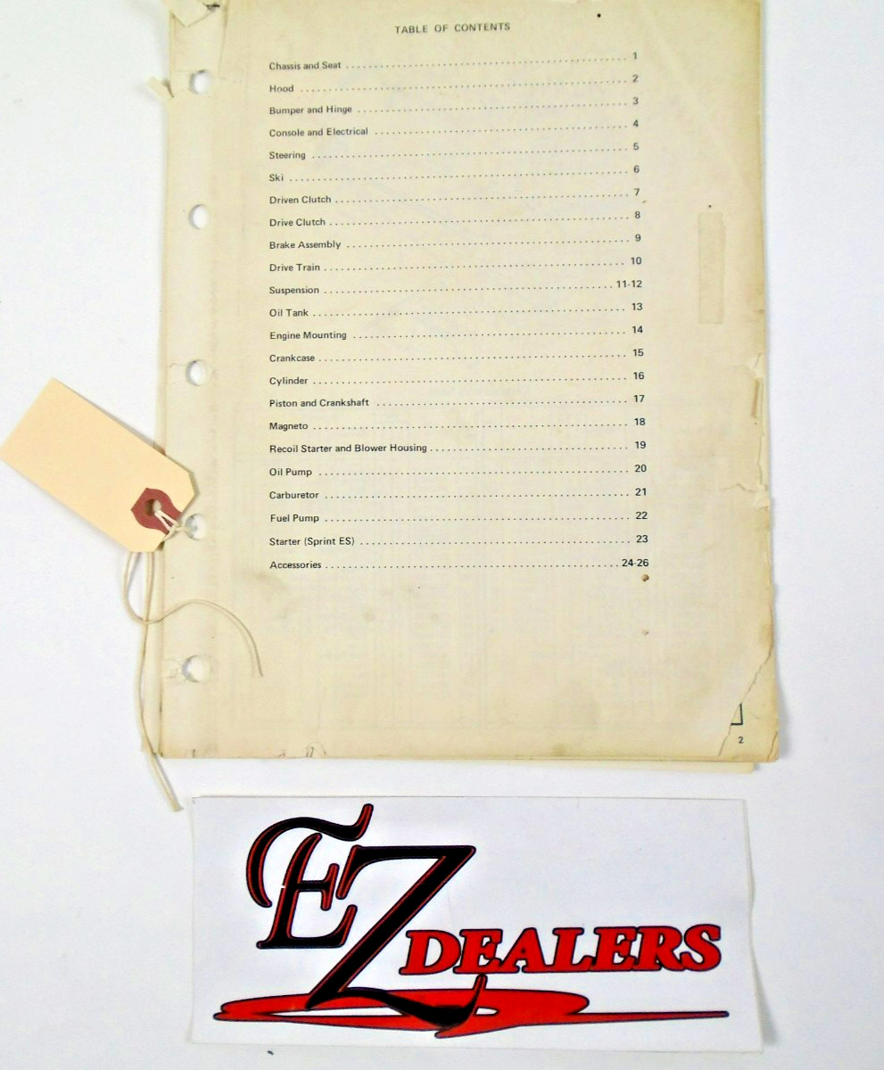 1986 Polaris Snowmobile Indy Trail 400 600 LE Parts Manual OEM 9911096