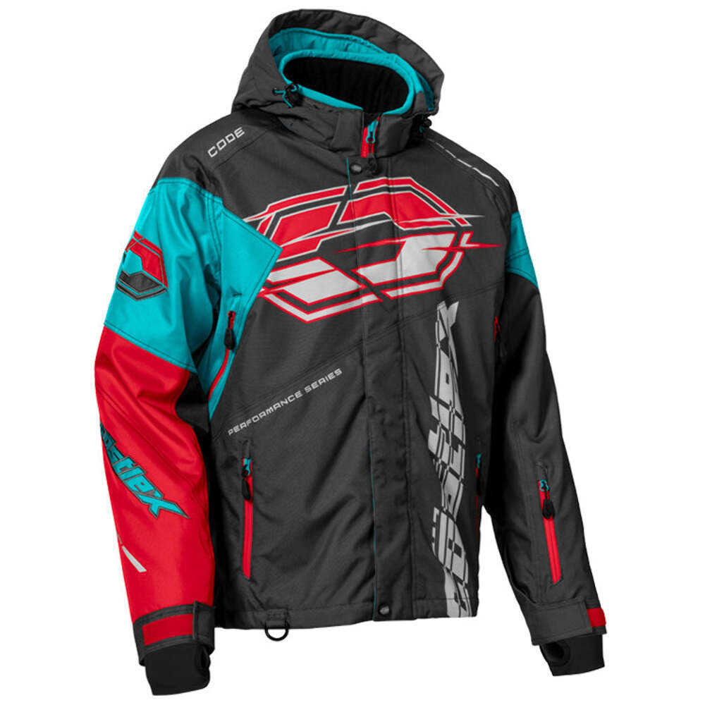 Castle X Code G3 Snowmobile Jacket – Turquoise/Red