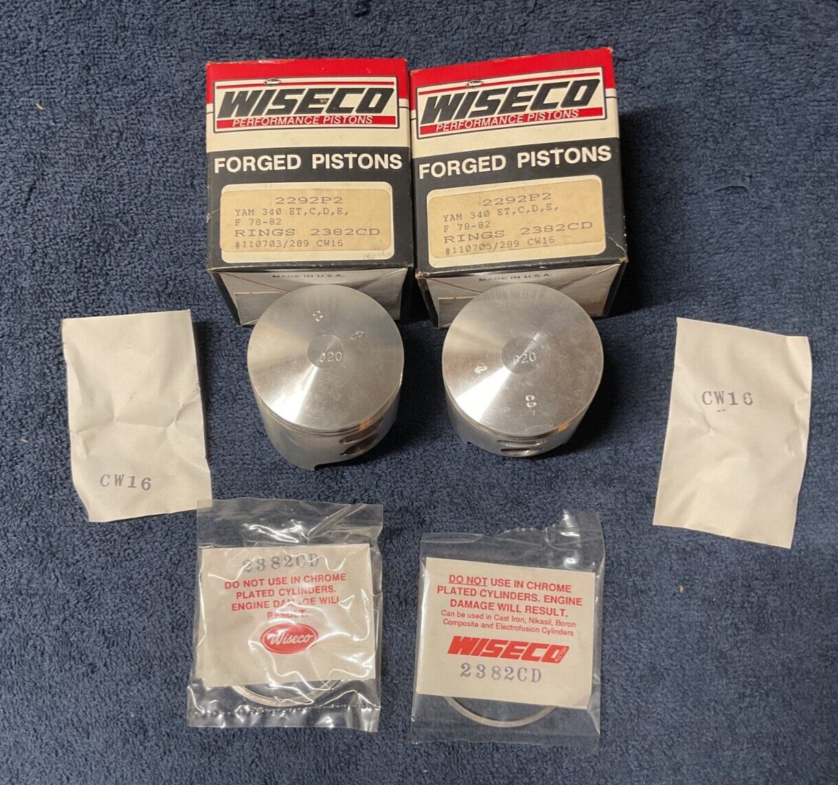 Wiseco Piston Kit 2292P2 020 Yamaha Snowmobile 340 ET C D E Pair