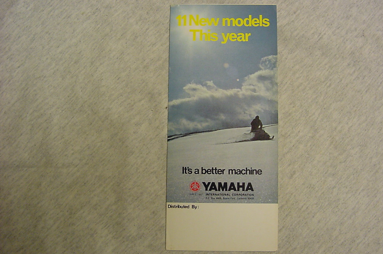 Vintage Yamaha 1973 Snowmobile brochure E. C.