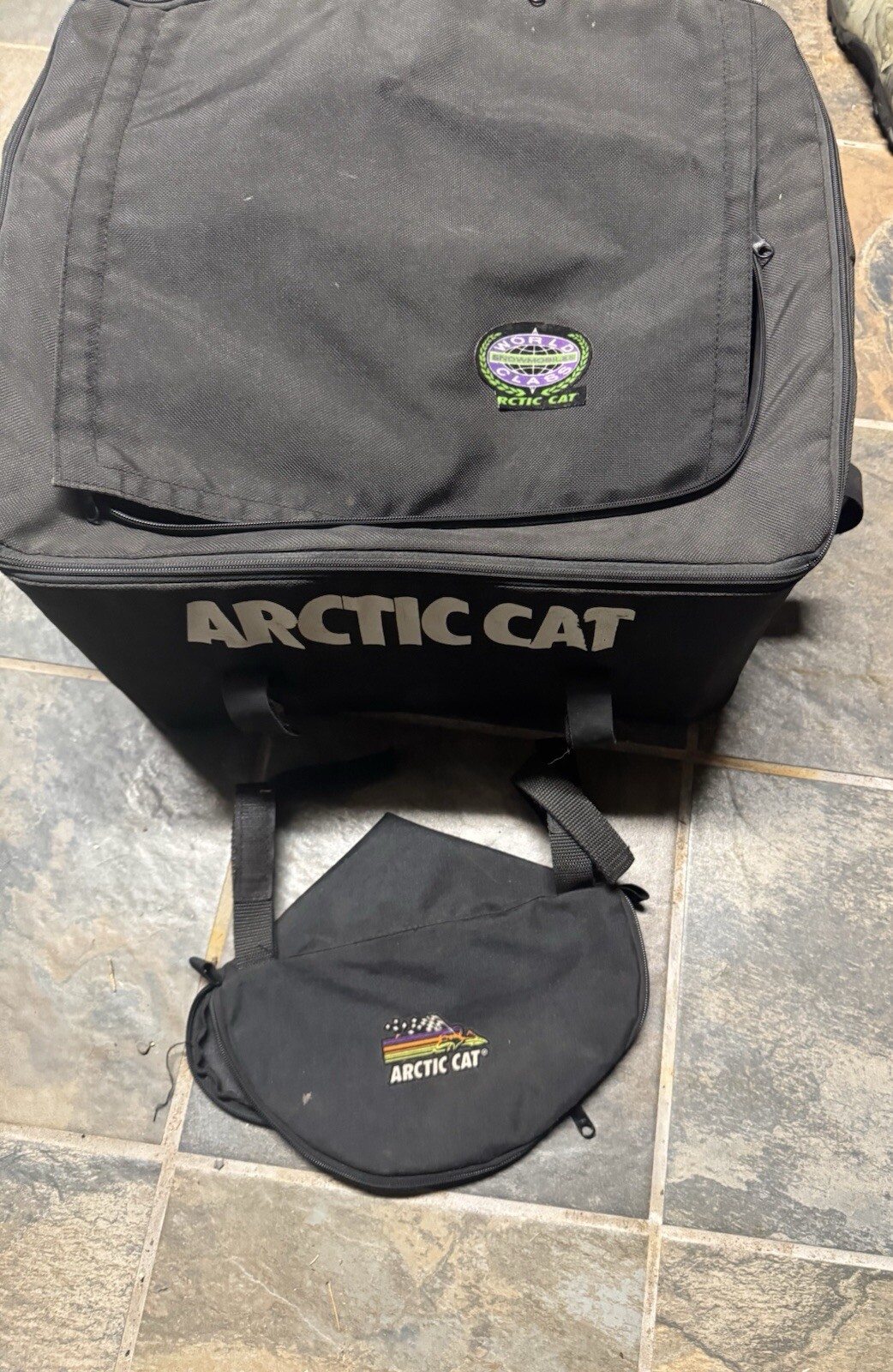 Vintage Bear Cat Artic Cat Snowmobile Rack Bag With Handlebar Hat Bag
