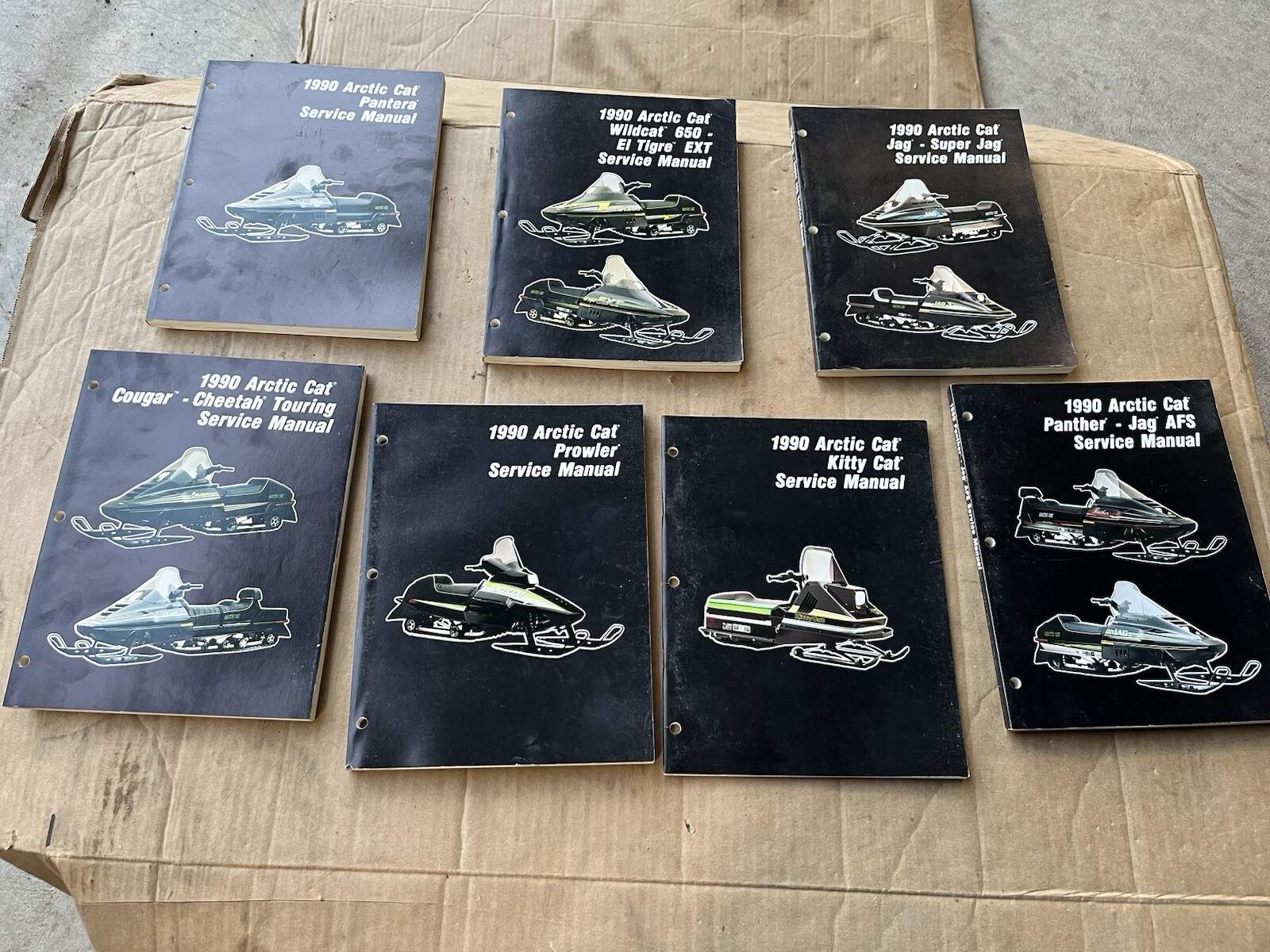 7- 1990 ARTIC CAT SNOWMOBILE SERVICE MANUALS Pantera  Wild Cat Ext Lynx Kitty