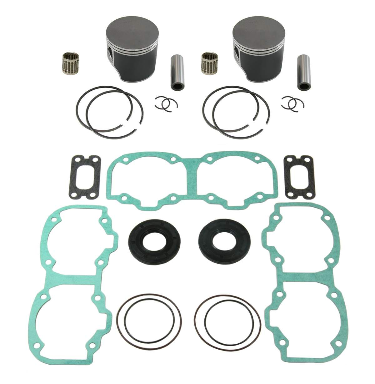SPI Standard Bore Pistons, Bearings & Full Gasket Kit fits Ski-Doo 550F Fan 76mm