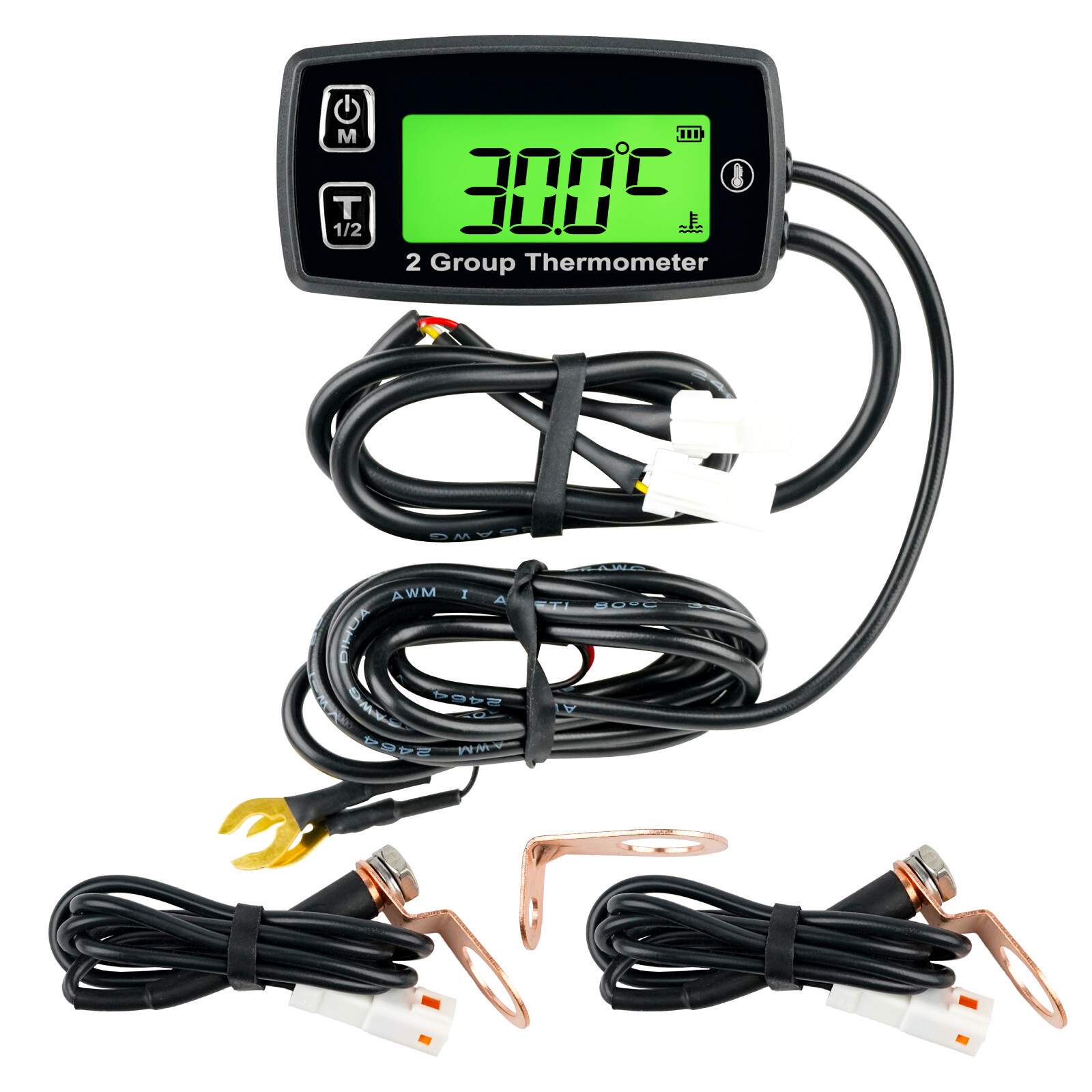 YOOREAL Digital LCD Engine Temp Gauge for Generator Motorcycle Snowmobile ATV