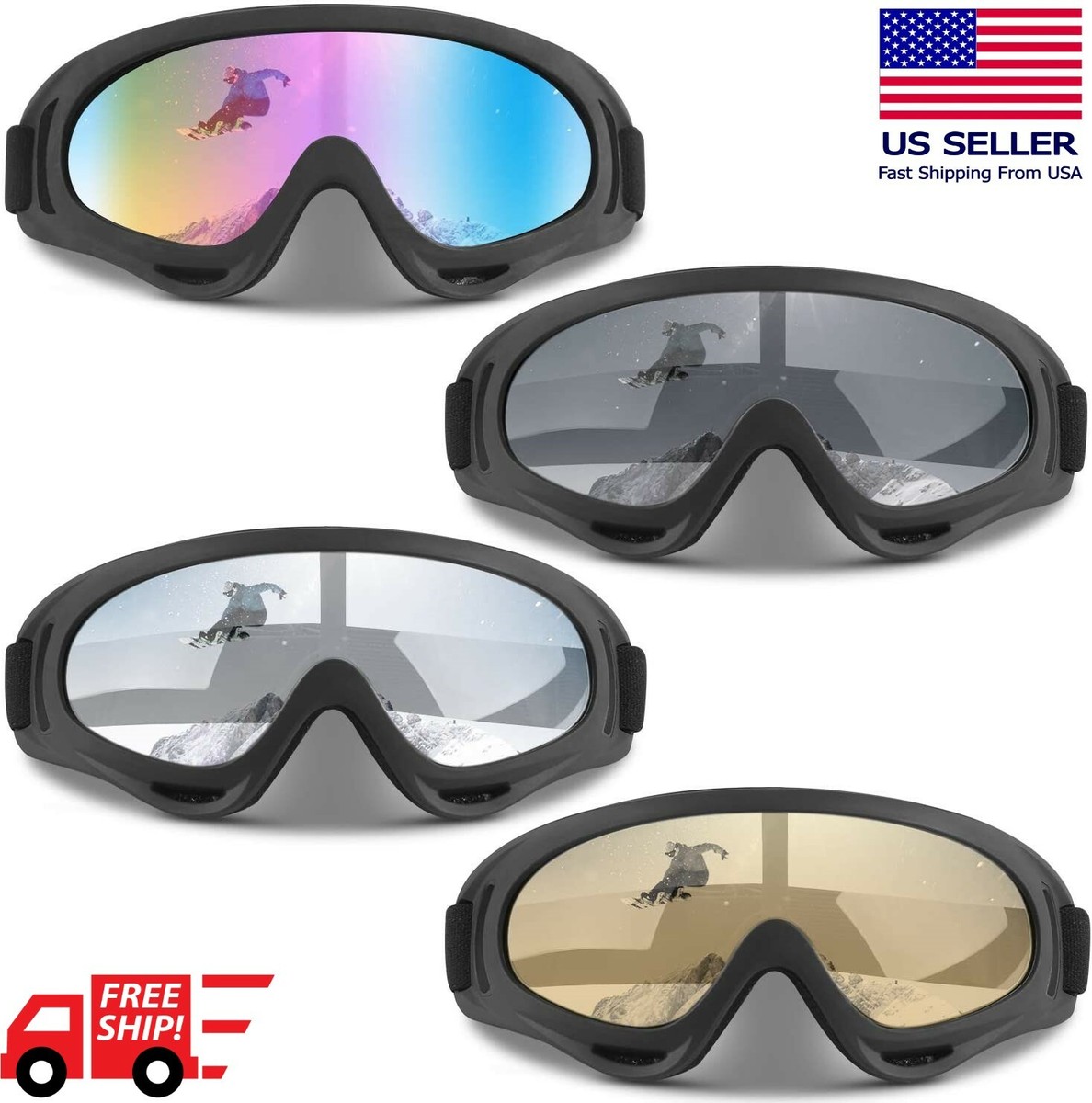Snow Ski Goggles Men Anti-fog Lens Snowboard Snowmobile Motorcycle