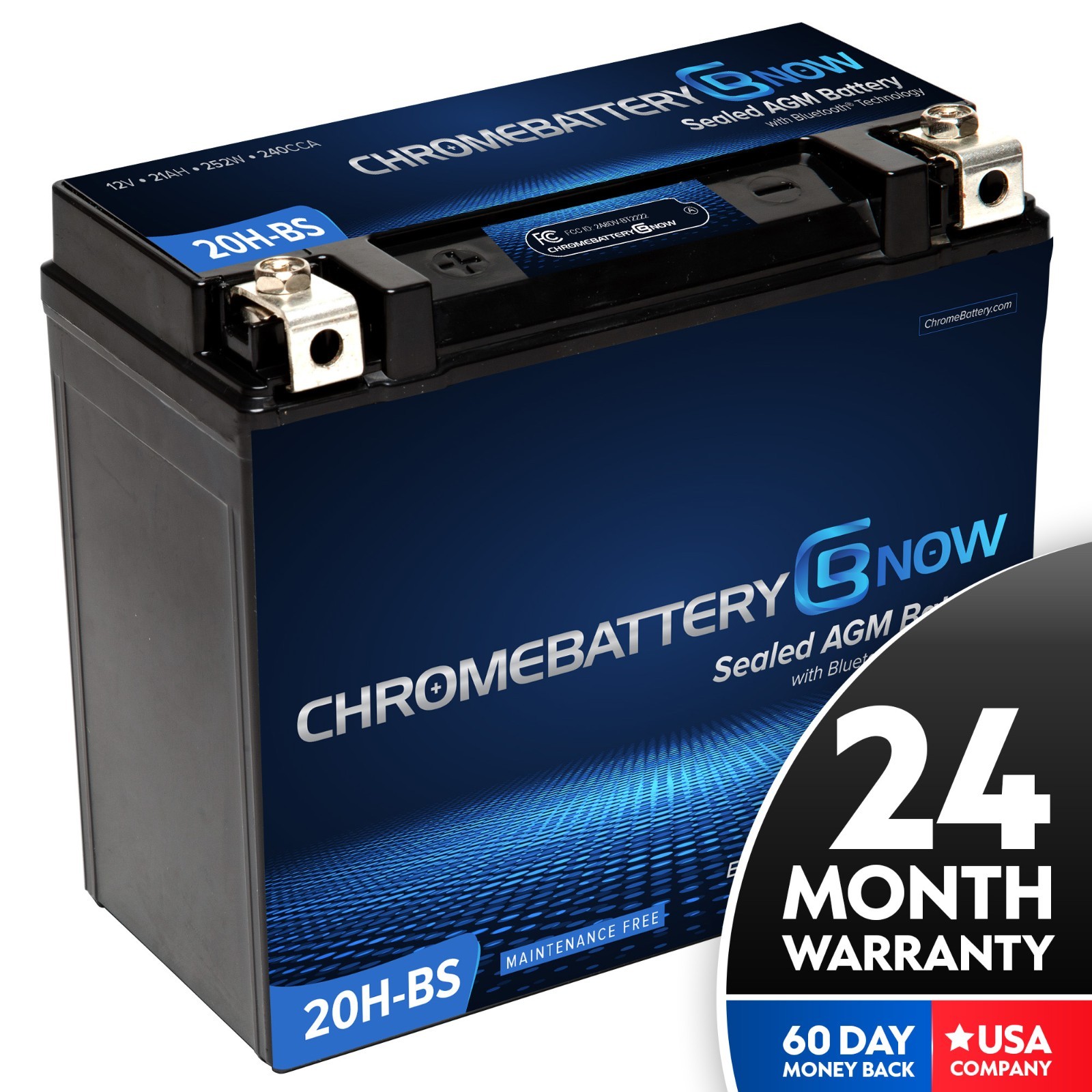 YTX20H-BS Bluetooth Battery For Snowmobiles, ATV, JetSki 24 Month Warranty